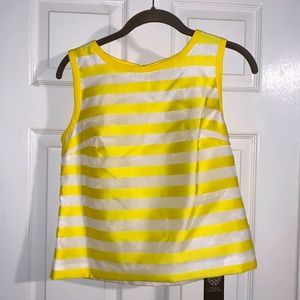 Vince Camuto brand yellow & white stripped blouse tank top